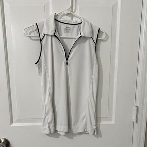 Slazenger White Zip-Up Golf Shirt